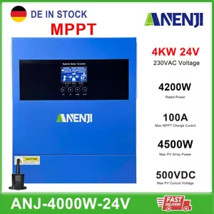 4000W 24V Hybrid Off-Grid Solar Wechselrichter MPPT 100A 220V/230V 500V Reiner Sinus - Bild 1 von 9