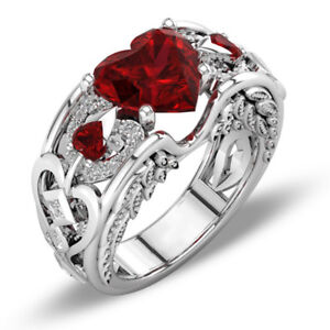 Fashion Jewelry 925 Silver Cubic Zirconia Ring Women Wedding Bridal Gift Sz 6-10