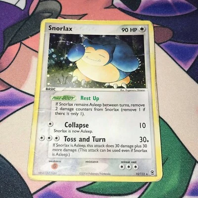 Snorlax ~ 15/112 ~ Holo ~ EX FIRE RED LEAF GREEN ~ HEAVY PLAY ~ Pokemon Card - Image 1 of 2