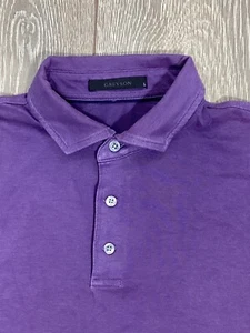 Greyson Viola Polo Grande Uomo Manica Corta Bottone Scuro Casual - Foto 1 di 6