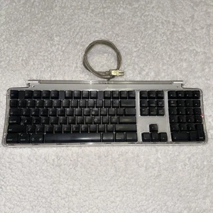 Vintage Apple M7803 Pro Keyboard USB Wired Clear Black 2000 OEM - Picture 1 of 13