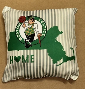 Boston Massachusetts Home Heart Logo Plush Throw Pillow Celtics NBA Champs NEW - Picture 1 of 5