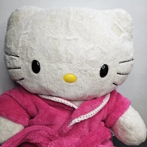 Hello Kitty plush Build A Bear white 16" no bow Hello Kitty With Pink robe - Picture 1 of 11
