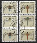Bund 1991 o ZD Mi 1546-49 Libellen Insekten in senkrechte 3er Streifen 01655D