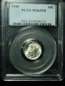 1940 10C Dime PCGS MS65FB (Lot#17-4) - Picture 1 of 5