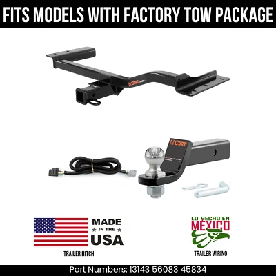 For 13-15 Lexus RX350 Trailer Hitch 4 Pin Wire 178" Ball Fit w/ OE TowPKG Curt Foto 1 de 4