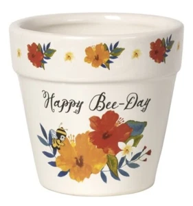 PRECIOUS MOMENTS "Happy Bee-Day" Blumentopf 4" x 3,5" #171495 Geburtstagsgeschenk - Bild 1 von 1