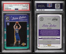 2016-17 Panini Donruss Optic Aqua Prizm /25 Ivica Zubac PSA 10 GEM MT Rookie RC