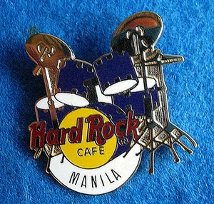 MANILA PHILIPPINES CLASSIC VINTAGE BLUE DRUMS DRUMKIT LOGO Hard Rock Cafe PIN - Picture 1 of 1