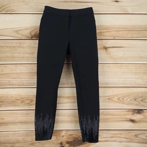 Express Performance Leggings Womens Size XS Black Sequins Stretch Waist Mid Rise - Picture 1 of 9