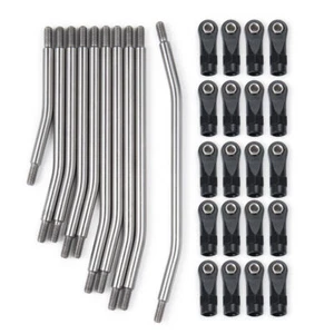 324mm Wheelbase Stainless Steel Steering Rod Link Linkage For RC Car 1/10 SCX10 - Picture 1 of 11