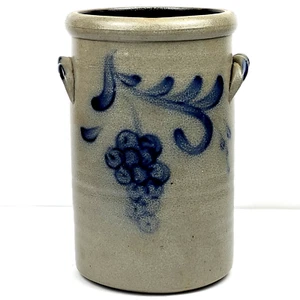 Vaso esmaltado con sal Rowe Pottery Works uva vid utensilio cerámica de Wisconsin - Imagen 1 de 12