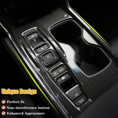 Tapicería de caja de cambios de consola central de fibra de carbono ABS para Honda Accord 2018-2022 Foto 1 de 4