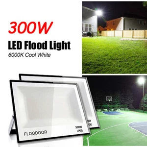 300W LED Flood Light Outdoor Garden Lights 12000LM IP66 AU Plug 220V Cool White - Picture 1 of 12