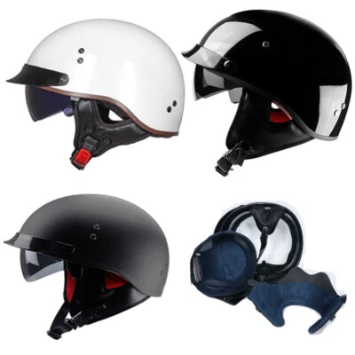 DOT Universal Half Street Motorcycle Helmet Open Face for Cruiser Biker Scooter - Image 1 of 4