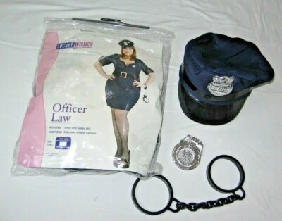WOMEN SECRET WISHES OFFICER LAW Cop Halloween Adult Plus Costume Sz 14-16 Police - Image 1 of 3