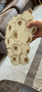 Italian Majolic 3D Detailed Ceramic White Brown 7436 Wall Plaque Trivet 12” X 7” - Picture 1 of 4
