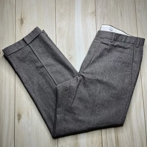 Zegna Cashmere Wool Dress Pants Brown Mens Size 36Wx29L Trousers Pleated Cuffed - Picture 1 of 16