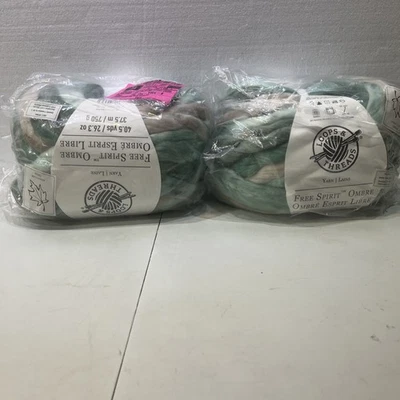 (2) Lazos e hilos Free Spirit Ombre 40,5 yardas Jumbo mezcla de lana 26,3 OZ hilo Foto 1 de 4