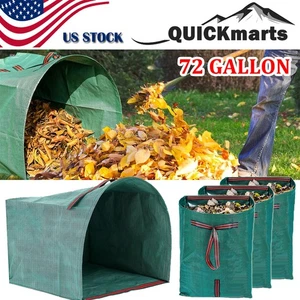 1-4 Packs Garden Leaf Waste Bags Reusable Heavy Duty Yard lawn leaf Trash Can - Picture 1 of 12