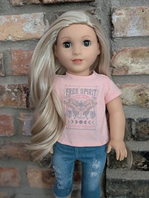 Muñeca Camille Personalizada American Girl ÚNICA Cabello Rubio Ojos Avellana Molde Marie Grace Foto 1 de 4