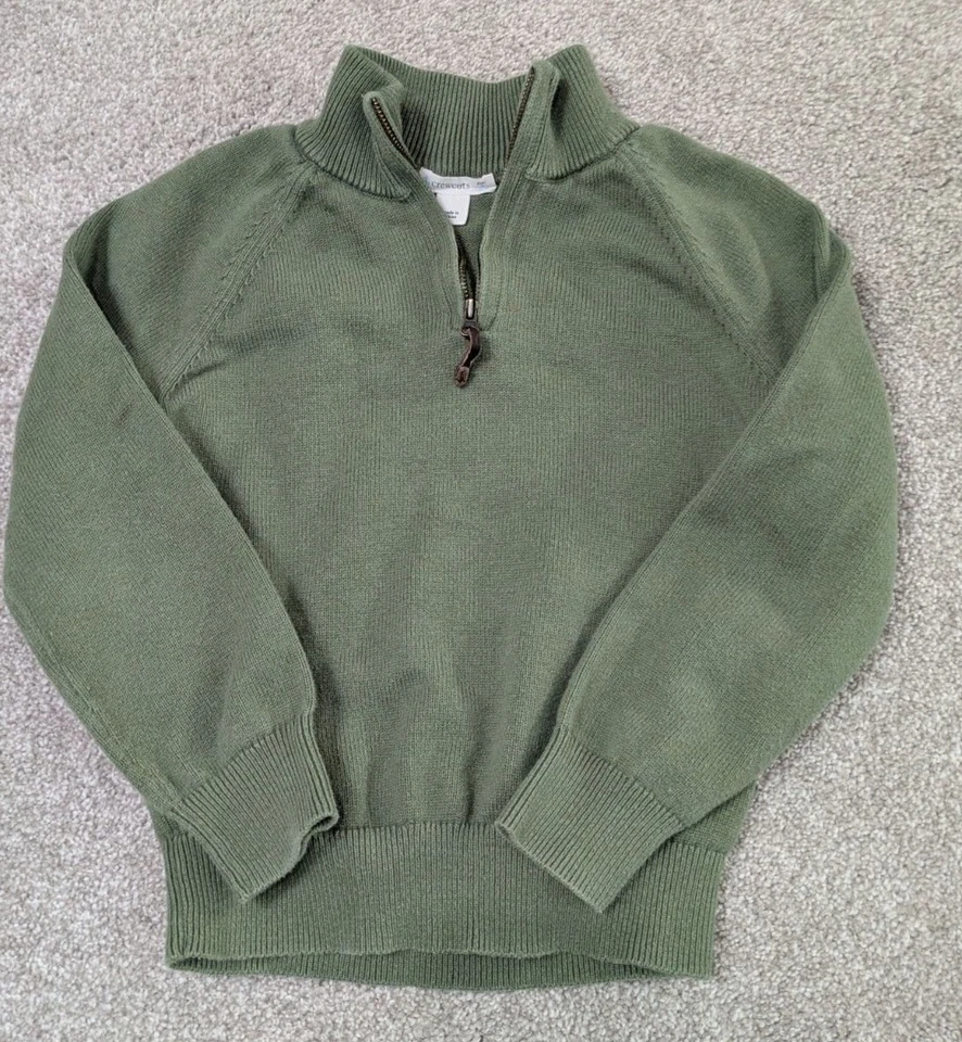 Suéter Pullover Pequeño Crewcuts JCrew Niños 6-7 Algodón Verde Salvia Preppy 1/4 Cremallera Foto 1 de 4