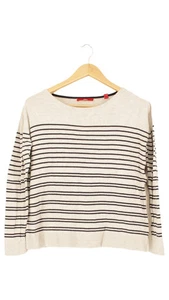 S.OLIVER Maglione Donna Beige Nero a Righe Casual (IT 40, EU 36) - Foto 1 di 2