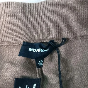 Monrow Drawsting Knit Joggers Pockets Brown Minimalist Normcore Women's XS - Picture 1 of 13