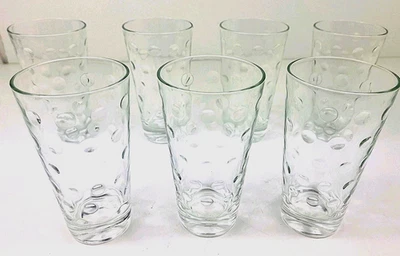 Juego de 7 vasos de diseño de puntos de vidrio transparente de 8 OZ Foto 1 de 4
