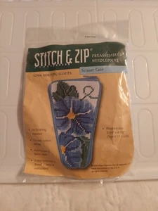 Vintage Stitch & Zip vormontiertes Nadelspitzen-Scherenetui-Morning Glories-Neu in Verpackung - Bild 1 von 4