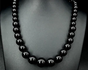 SCHMUCKJAGD COLLIER GELBGOLDFARBEN MIT ONYX - Imagen 1 de 3