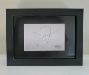 CUSTOM FRAMED Michael Jordan Signed Autographed Index Card COA NBA Chicago Bulls - Picture 1 of 4