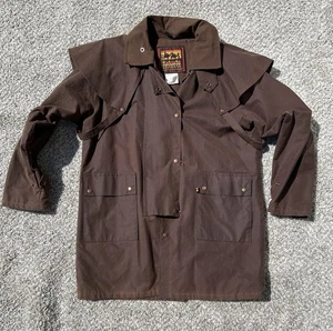 VTG Kakadu Traders Australia Duster, Brown Cotton Oilskin Work Coat, Men's L - Picture 1 of 8