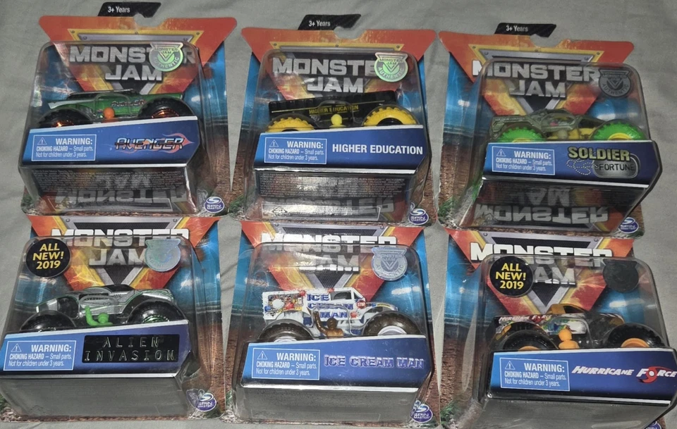 Monster Jam 2019 Spin Master 6 Truck Lot Ice Cream Man Higher Education Soldier - image 1 of 1