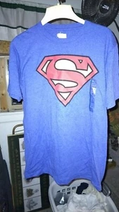 Superman T-shirt- Logo- Blue- DC Comics, Size Medium - Picture 1 of 5