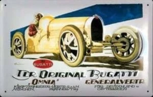 Bugatti Omnia Der Original geprägtes Stahlschild 300mm x 200mm - Bild 1 von 1