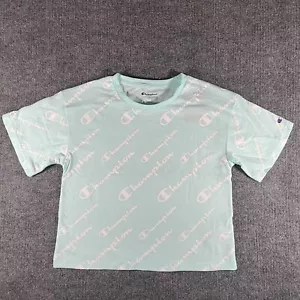 Champion Ice Fall T-Shirt Logo Short Sleeve Tied Youth Girls Size Large 10/12. - Picture 1 of 6
