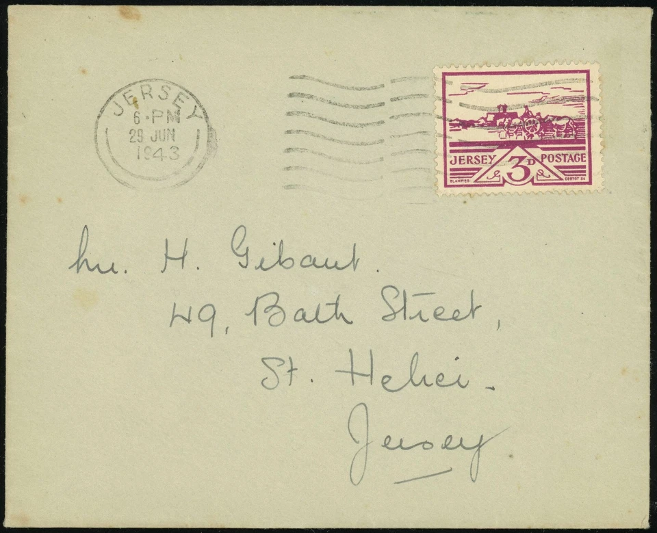 Jersey #N8 German Occupation 1943 Chanel Islands 3p Postage FDC First Day Issue - Image 1 of 1