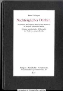 Nachträgliches Denken - Peter Zeillinger Jacques Derrida - Imagen 1 de 1