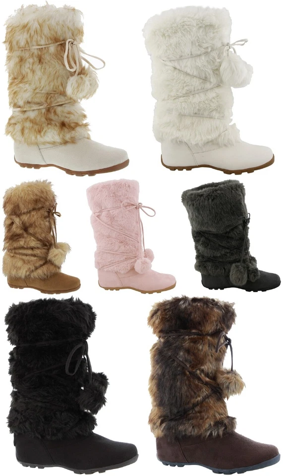Talia-Hi Women Mukluk Faux Fur Boots Booties Mid Calf Winter Snow Warm Trendy - Image 1 of 1