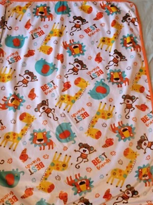 SL Home Best Friends animales de la selva naranja verde azulado usado en excelente estado Minky  Foto 1 de 3