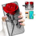 ( For iPhone 5 / 5S ) Wallet Flip Case Cover PB23843 Red Rose