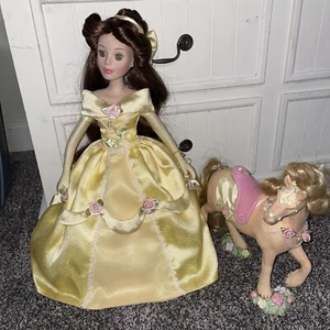 Disney Belle Porcelain Doll 15” with Horse – Brass Key Collectible - Picture 1 of 13