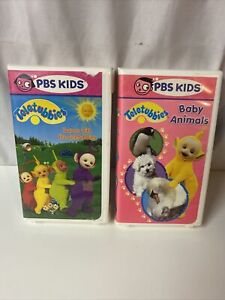 Lot of 2 Teletubbies VHS Tapes PBS Kids Baby Animals And Dance w/ Teletubbies