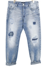 SCOTCH & SODA Ralston Jeans Men's W33/L32 Selvedge Distressed Button Whiskers
