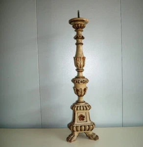 Candelabro antico intagliato. Epoca XIX secolo - Foto 1 di 15
