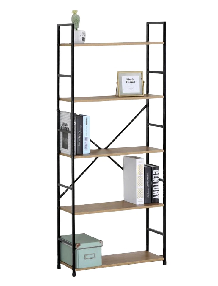 5 Tier Ladder Shelf Bookcase Wide Living Room Display Storage Shelving Unit - Image 1 of 4