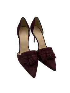 J. Crew ELSIE Wildleder D'ORSAY Pumps mit Fransen Quasten weinrot lila Damen 9 - Bild 1 von 10