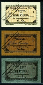 Ettal. Klosterverwaltung. 1, 2, 5, 10, 25, 50 Pfennig o. D. (1919). - Picture 1 of 4