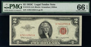 MALACK $2.00 1953C PMG 66 EPQ Gorgeous bill! pm0046 - Picture 1 of 1
